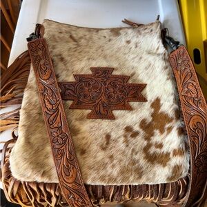American Darling Cowhide Fringe Crossbody Bag